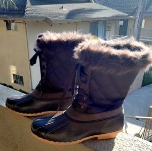 Women's Makenna Quilted Duck Boot, Size 8, Brown